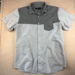 Molokai Surf Co Mens Large Gray‎ Colorblock Surf Skate Button Shirt Casual